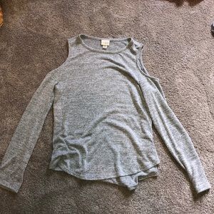 Grey cold shoulder top